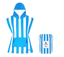 Load image into Gallery viewer, KidsPonchoQuickDryHoodedTowel-BondiBlue4
