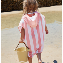 Load image into Gallery viewer, KidsPonchoQuickDryHoodedTowel-MalibuPink2