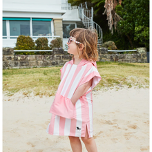 Load image into Gallery viewer, KidsPonchoQuickDryHoodedTowel-MalibuPink5