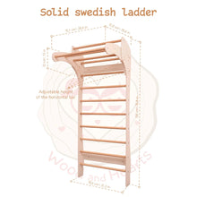 Load image into Gallery viewer, Swedish Kids Wall Bar - Height Adjustable