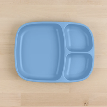 Load image into Gallery viewer, Blue divided plate on a wooden surface
