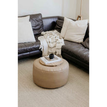 Load image into Gallery viewer, henlee vegan leather pouf ottoman
