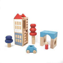 Load image into Gallery viewer, Lubulona Wooden Car - Turquoise with Red Figure - The Sensory Specialist