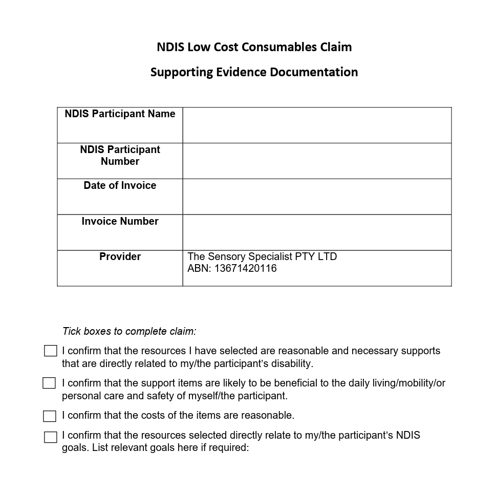 Ndis Checklist.pdf NDIS Consumables Claim: Supporting Evidence Document | FREE download ...