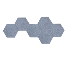 Load image into Gallery viewer, Hexagon Stick On Acoustic Wall Tiles - Set of 6 
