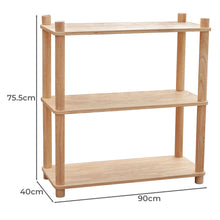 Load image into Gallery viewer, Wooden shelf with dimensions labeled on a white background
