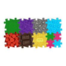 Load image into Gallery viewer, Colorful puzzle mat with various textures on a white background
