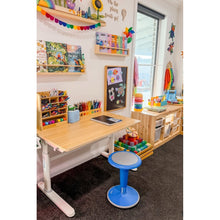 Load image into Gallery viewer, Children's playroom with a desk, colorful toys, and educational materials.
