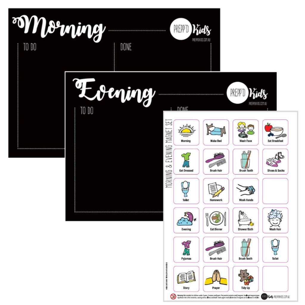 Morning & Evening Routine Set with Magnets | Prepp'd Kids – The Sensory ...