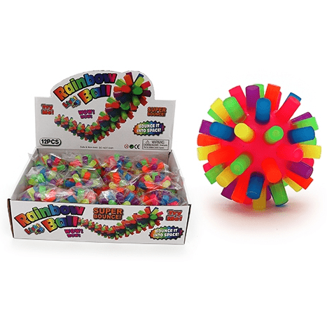 Flashing Rainbow Tubes Ball - 7.5cm