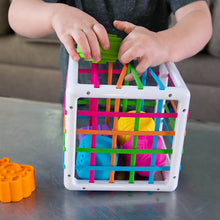 Load image into Gallery viewer, Inny Bin Fat Brain Toys shape sorting sensory toy box
