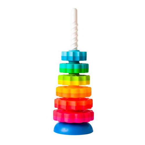 Spin Again stacking spiral spinner Fat Brain Toys